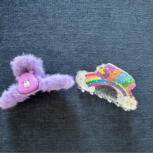 2 New Care Bear Hair Clips Bundle